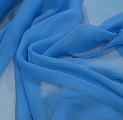 Turquoise Blue 100% Silk Chiffon Fabric 45” Width Sold By The Yard