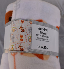 Cute forest woodsy woodland animals 54″ x 60″ 1.5 yards pre-cut fleece fabric