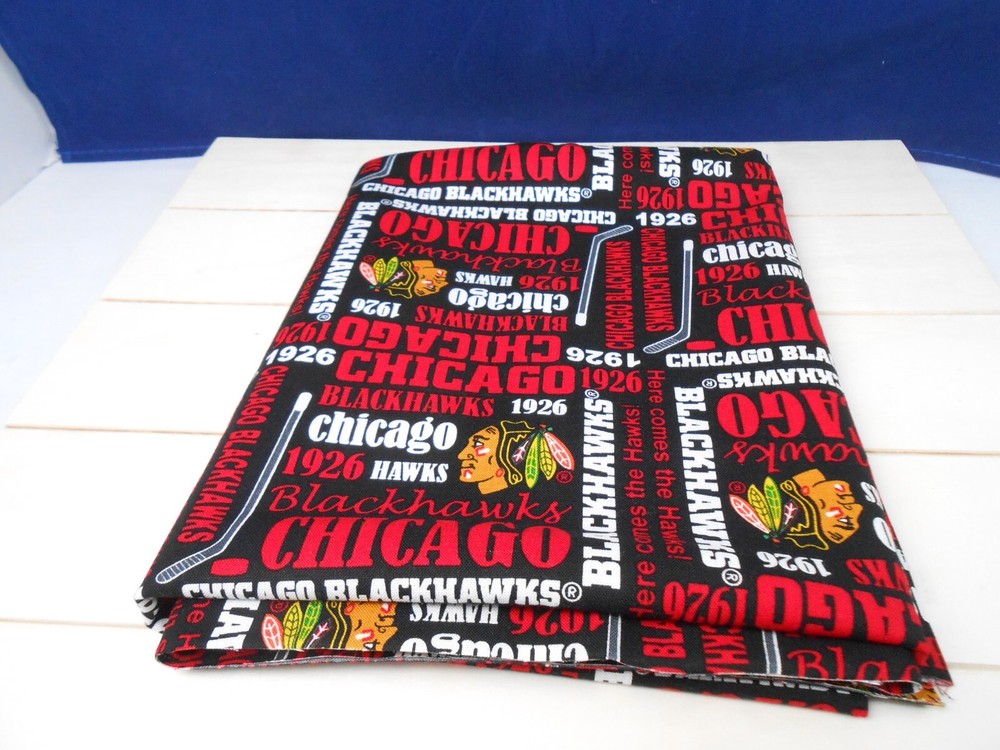 CHICAGO BLACKHAWKS NHL Cotton Fabric 1926 Logo 1 Yard Licensed Sewing Crafts