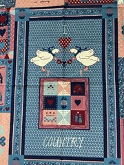 Vintage Fabric Panel ” I Love Country” For Quilt by Spring Ind 45 X 35″