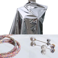 Double-sided Silver Mirror Composite Reflective Fabric DIY Costumes 50CMx137cm