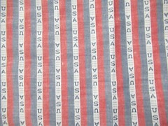 Patriotic Fabric Red White Blue Cotton Fabric Says USA Fabric SBTY BY 44″