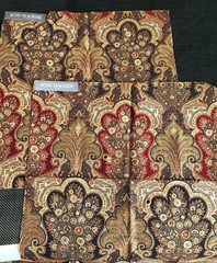 SCHUMACHER 2 pcs New Castle Paisley Cranberry 26 x 26 1/4″ Fabric Samples