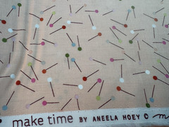 Moda cotton fabric make time Pins Sewing theme choice of size peach