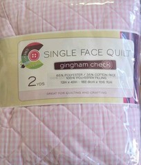 Pink Gingham Check Single Face Quilt Fabric 2 Yards