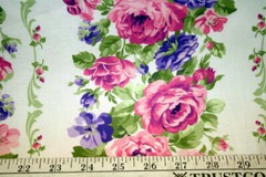 LILLIANS GARDEN FROM FABRIC TRADITION LARGE FLORAL STRIPE – 100% COTTON FABRIC
