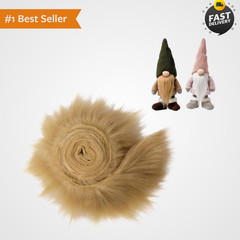 Light Brown Faux Fur Fabric 2in*60in Strips for Gnomes Beard Hair Decoration