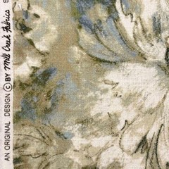 Watercolor Floral LAKESIDE Green Cotton Drapery Curtain Upholstery Fabric BTY