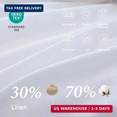 Simple&Opulence Cotton Linen Fabric 55″ Wide 4oz by The Yard, Lightweight Breath