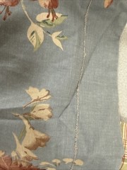 VTG Ralph Lauren Fabric Remnant Sewn On 20″x60″ Blue Floral 1990s Flannel Roses