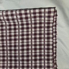 Brown White Tartan Stripe Check Pattern Texture Weave Fabric 72″ x 30″ 2 Yards