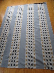 Suzanne Tucker’s MIRAGE Ikat Woven Ethnic Stripe Blue Mustard Navy 2 sizes u pic