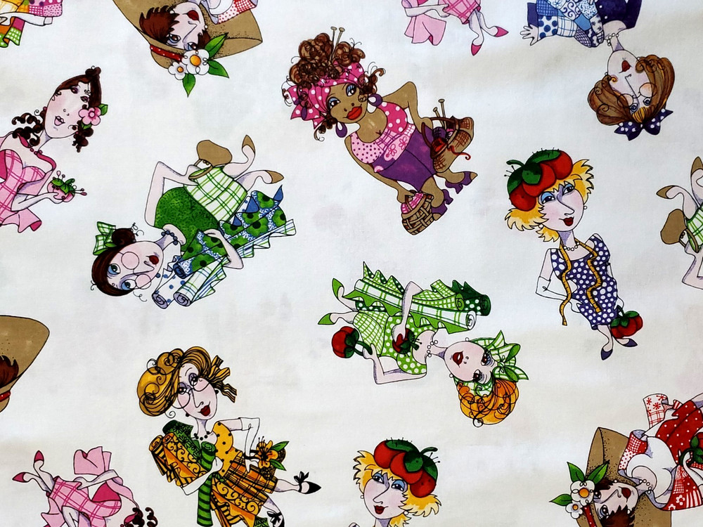 Loralie Designs Harris Fabric Ladies Cotton Sewing Notions Quilt 1 Yard X 44″