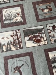 MODA Northern Flight by Holly Taylor Brushed Cotton Green Panel, 1/2 Yard VTG