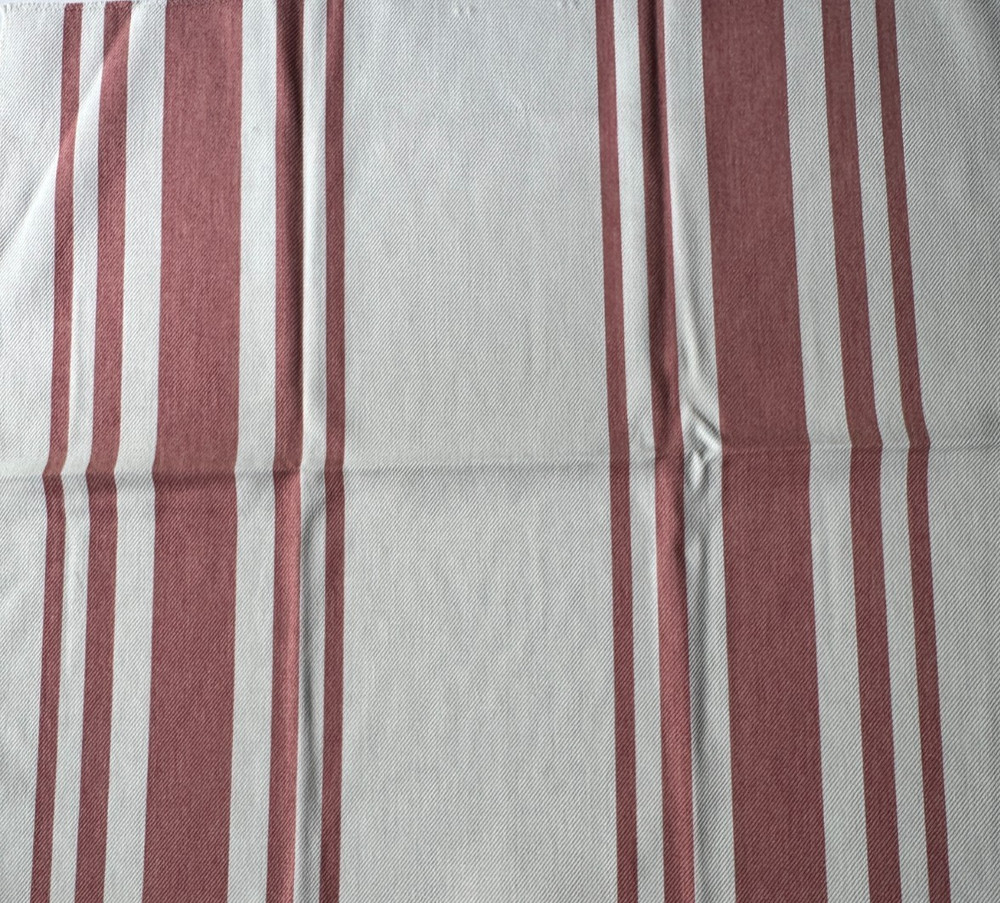 Ralph Lauren Flyinf point Stripe Sunbaked Red Designer Fabric Remnant 24 x 24″