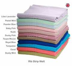 Rib Knit Cuffing Tubular & Matching Waistband Ribbing Welt Trimming,28 Colors,UK