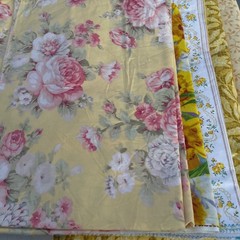 Vintage Quilting / Craft Fabric Yellows Patterns Florals Solids
