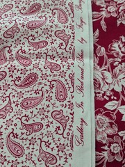 3 Yds Lot Marcus Cotton Quilt Fabrics Faye Burgos Gallery in the Red and Blue