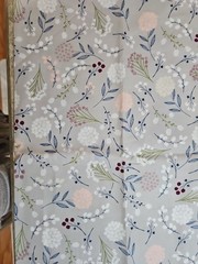 Brother Sister Design Studio Fabric Floral Grey Blue White Pink Cotton QUILT