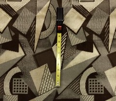 LARSEN TOSHIBI TAUPE BEIGE GEOMETRIC VELVET UPHOLSTERY FABRIC BY THE YARD 51″W
