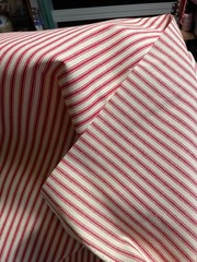 Waverly Red Ticking Stripe Fabric 100% Cotton 44/45″ Wide 5.5 Yards Farmhouse