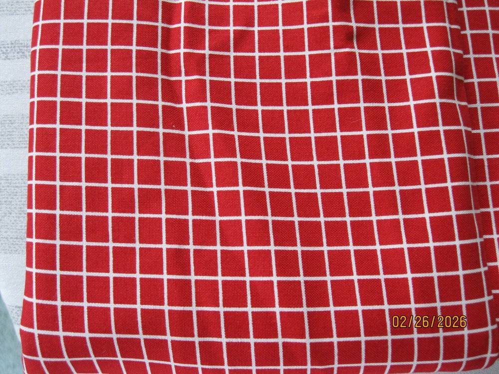 Red and white grid pattern from Princess Fabrics