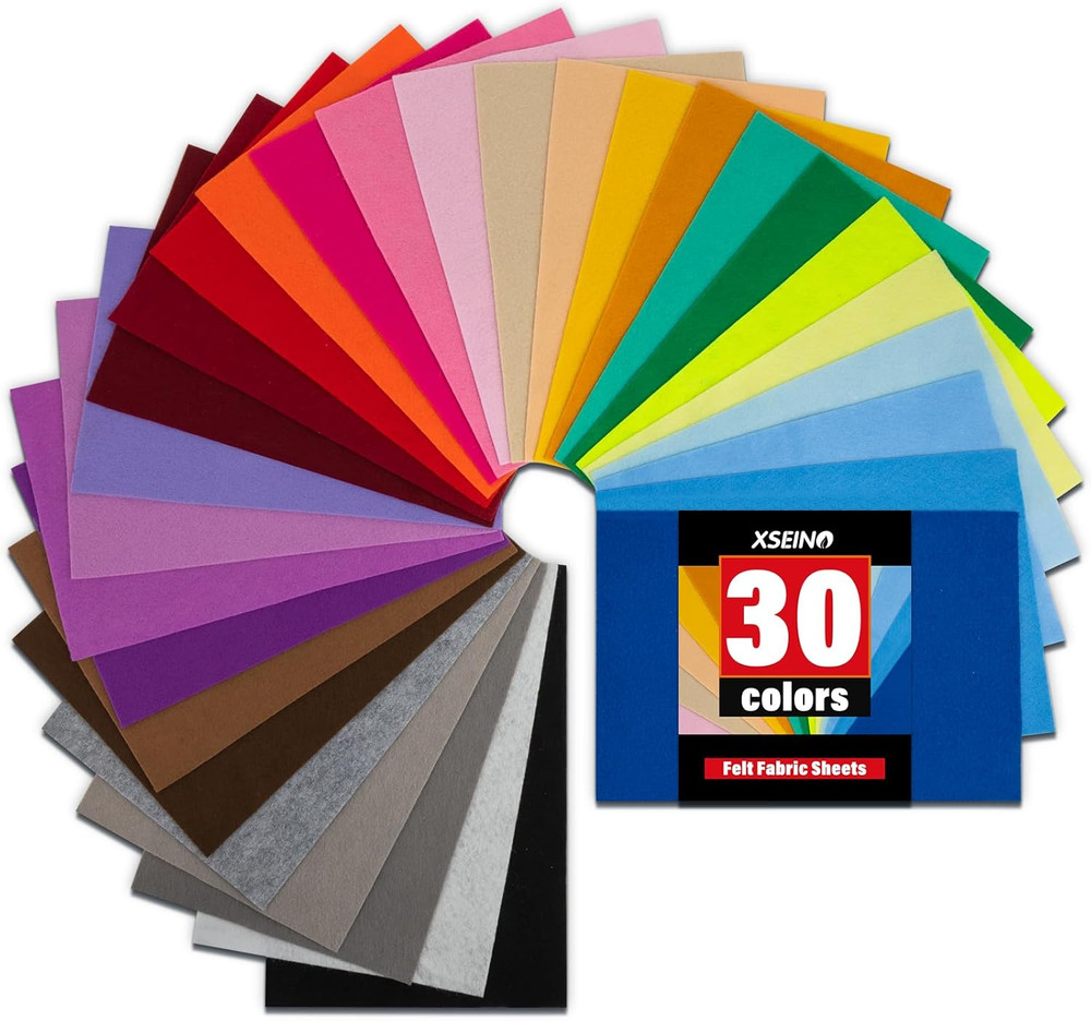 30PCS 8″ X 12″ 1.4 Mm Thick Soft Felt Sheets,30 Assorted Multicolour Series Soft