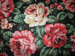 Shabby Chic cotton Victorian Red Pink Yellow Roses & Wildflowers – 10 yds