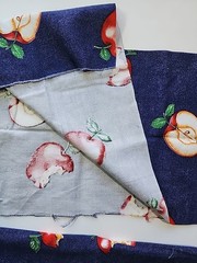 2x Lot Blue Red Apple Print Cotton Sewing Craft Quilting Fabric Interior