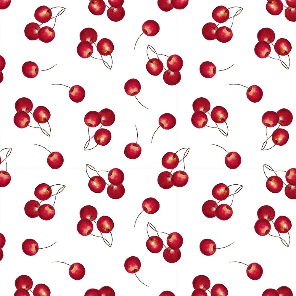 LUMIN – White Owl Textiles – Patchwork Picnic by Susan Winget – Cherries –