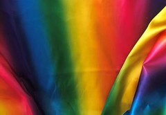 SATIN Silky Polyester Fabric Material – RAINBOW