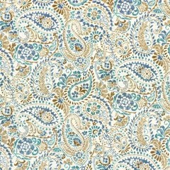 Mill Creek GRESHAM Paisley STONE BLUE Cotton Drapery Pillow Sewing Fabric BTY