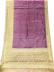 Pure Tussar Sari, Silk Fabric 5 Yard, Recycled Natural Vintage Fabric TSS3286