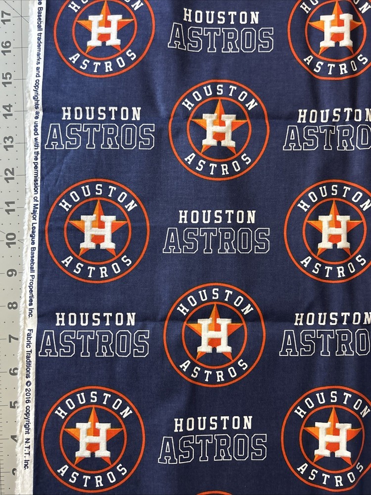 MLB Houston Astros Baseball 1/2 yard (18 by 58”) Cotton Fabric