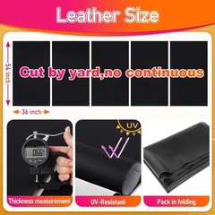 Black Grain Marine Vinyl Upholstery Faux Leather 54″x36″ – Waterproof