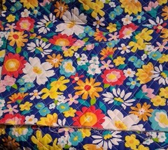 Paisley Floral Prequilted Cotton Fabric 26″ X 22″ And 18″ X 9″ Pieces