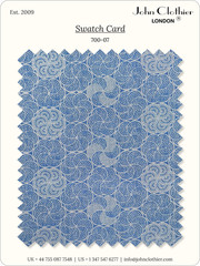 Luxury Blue Swirl Geometric Jacquard Fabric Sewing Quilting Dressmaking Textile