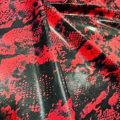 4 Way Stretch Fabric Red Snake Animal Print Spandex By Yard for Swimwear