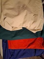 Lot Of Solid Cotton Fabric Beige Blue Red Green Various Sizes
