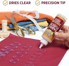 Aleene’s Fabric Fusion Glue 4 oz, Permanent and Washable Adhesive, No-Sew Fab…