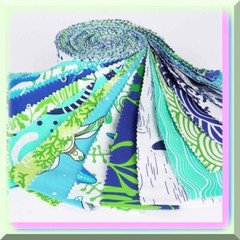Ocean Breeze Cotton Quilt Fabric Kit 40 Precut Strips