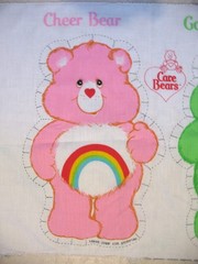 * Care Bears Fabric panel CHEER & GOOD LUCK cut sew 2 sd 14″ PILLOW DOLLS 18X45