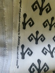 Joann Outdoor Fabric Black White Geometric Jamaican Man Print ~4.5 Yards
