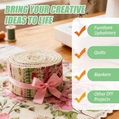 2.56×20 Inch Jelly Roll Floral Assorted Bundles Precut Fabric Strips 42 PCS