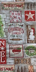 Length of Christmas Sewing Fabric, 2 Yards Long x 43″ Wide, Rustic Country Print