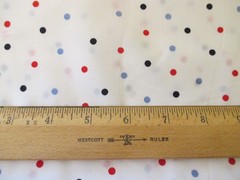 Small Blue Red Black Polka Dots on White Cotton Fabric 1 yd x 44 craft quilt