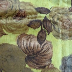 Vintage MCM 50s 60s Golden Yellow Floral Silk Fabric 2 yards + 6″ L x 36″W
