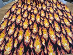 Alexander Henry Fabric Fire Girls 2003 Black 1 Yard Pinup Girls Flames