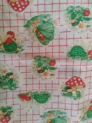 Vintage Springs Mills Fabric Elf Woodland Fairy Land Turtle – Mouse & Rabbit
