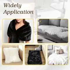 Fluffy White Faux Fur Fabric 1 Yard | 36″x60″ Shaggy Material for DIY Pet Beds,
